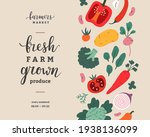 farmers market flyer design ... | Shutterstock .eps vector #1938136099