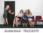 Small photo of secretary office work women gossip concept. flunky conviction. female rivalry.