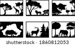 6 wildlife scenes with animals... | Shutterstock .eps vector #1860812053