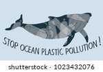 stop ocean plastic pollution... | Shutterstock .eps vector #1023432076
