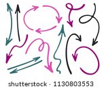 hand drawn diagram arrow icons... | Shutterstock .eps vector #1130803553