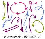 hand drawn diagram arrow icons... | Shutterstock .eps vector #1518407126