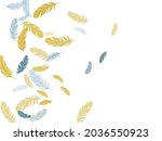 minimalist silver gold feathers ... | Shutterstock .eps vector #2036550923