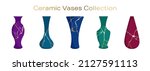 greek ceramic vases vector... | Shutterstock .eps vector #2127591113