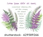 green and violet tropical... | Shutterstock .eps vector #629589266