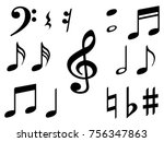 music note icons vector set ... | Shutterstock .eps vector #756347863