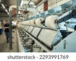 Small photo of industrial stainless steel metal cotton weaving machines , machine weaving cotton for the fashion and textiles industry. Yarn weave traditional textiles