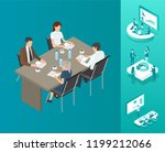 meeting seminar people on table ... | Shutterstock .eps vector #1199212066