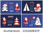 happy holidays greeting cards... | Shutterstock .eps vector #1242608329
