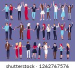 lots of people dancing at the... | Shutterstock . vector #1262767576