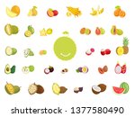 delicious exotic fruits full of ... | Shutterstock . vector #1377580490
