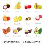 mangosteen pomelo exotic... | Shutterstock . vector #1530238946