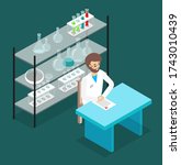 doctor in a medical laboratory. ... | Shutterstock .eps vector #1743010439