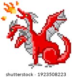 pixel monster character red... | Shutterstock .eps vector #1923508223