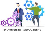 businessmen examining various... | Shutterstock .eps vector #2090050549