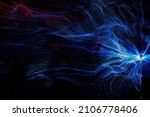 Abstract colorful light gradient line wave motion on dark tone background. Beautiful lights neon glowing at night.
