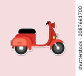 red scooter sticker template... | Shutterstock .eps vector #2087661700