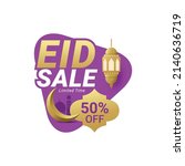 eid sale label banner sticker... | Shutterstock .eps vector #2140636719