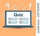 quiz on your computer screen... | Shutterstock .eps vector #1397963039