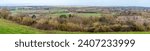 Small photo of A panorama view from Croft Hill towards Thurlaston in Leicestershire, UK on a bright sunny day
