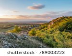Village Klentnice. Southern Moravia Czech Republic. view from the town view at sunrise. Autumn day and no rainbow.