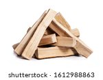 Pile Of Dry Firewood Isolated...