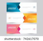 set of colorful modern abstract ... | Shutterstock .eps vector #742617070
