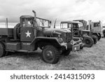 Small photo of Low Ham.Somerset.United Kingdom.July 23rd 2023.A row of military trucks including a Mack M52 and a Scammell Pioneer are on show at the Somerset steam and country show