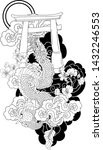 japanese tattoo tori gate with... | Shutterstock .eps vector #1432246553