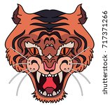 Tiger Head Vector Isolate On...