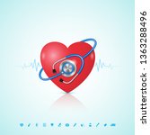 healthcare concept heart with... | Shutterstock .eps vector #1363288496