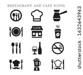 restaurant and cafe icons set... | Shutterstock .eps vector #1632643963