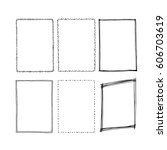 hand drawn rectangular frames.... | Shutterstock .eps vector #606703619