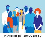 a team of happy young people... | Shutterstock .eps vector #1890210556