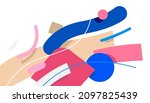 flow of abstract elements of... | Shutterstock .eps vector #2097825439