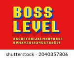 pixel vector alphabet design ... | Shutterstock .eps vector #2040357806