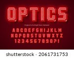 neon light 3d alphabet  retro... | Shutterstock .eps vector #2061731753
