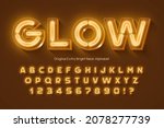 neon light 3d alphabet  retro... | Shutterstock .eps vector #2078277739