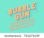 vector retro bubble gum bold... | Shutterstock .eps vector #731673139