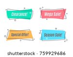 flat linear promotion ribbon... | Shutterstock .eps vector #759929686