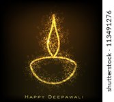 greeting card for diwali... | Shutterstock .eps vector #113491276