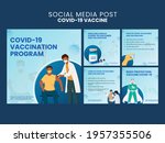 covid 19 vaccine social media... | Shutterstock .eps vector #1957355506