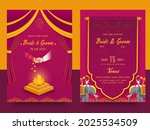 indian wedding card template... | Shutterstock .eps vector #2025534509