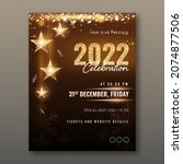 2022 nye party invitation card... | Shutterstock .eps vector #2074877506