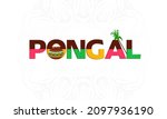 colorful pongal font with... | Shutterstock .eps vector #2097936190