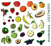 set of fruits and berries.... | Shutterstock .eps vector #1321746353
