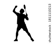 badminton. silhouette of a man... | Shutterstock .eps vector #1811110213