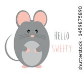Cute Cartoon Baby Mouse Vector...