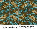 vector floral seamless pattern. ... | Shutterstock .eps vector #2075855770