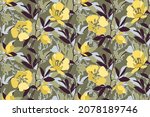 floral seamless pattern  vector ... | Shutterstock .eps vector #2078189746